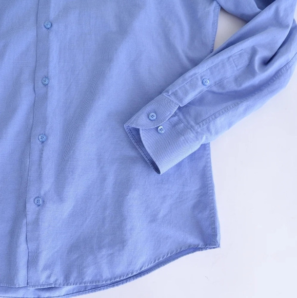 Cavallero Camiceria Slim Fit Button Down  Blue Shirt Size- 39/40 - Picture 10 of 13